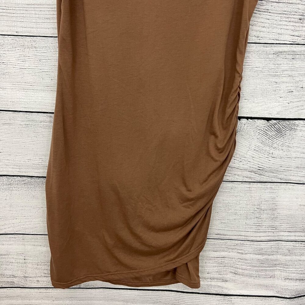 BTFBM Brown Sleeveless Bodycon Dress With Ruched Side Detail, Size L - Picture 3 of 4